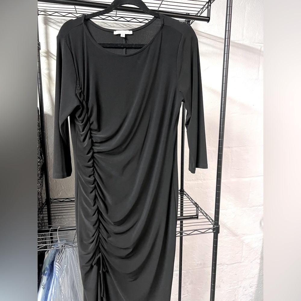 Black dress side cinch and tie